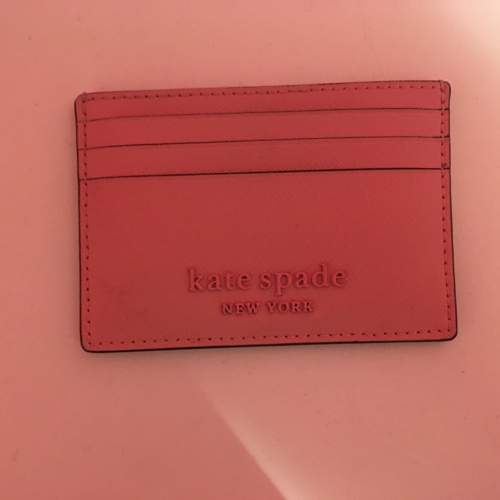 Kate Spade leather credit card holder pink